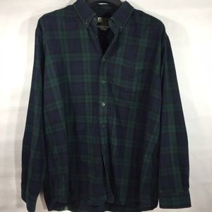 LL Bean Men's Button Down Cotton Flannel Plaid